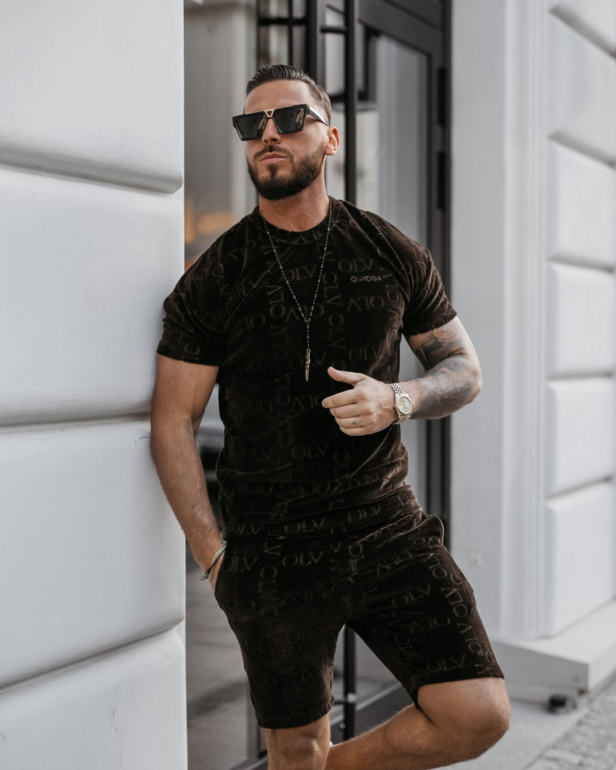 Komplet męski ETENI 2025 Ciemno brązowy