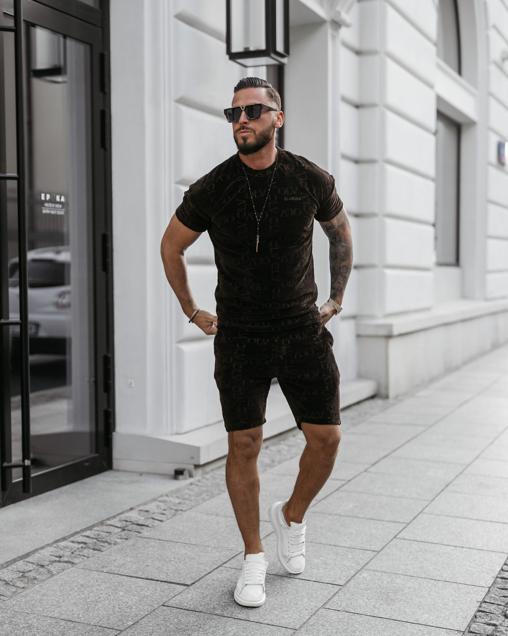 Komplet męski ETENI 2025 Ciemno brązowy