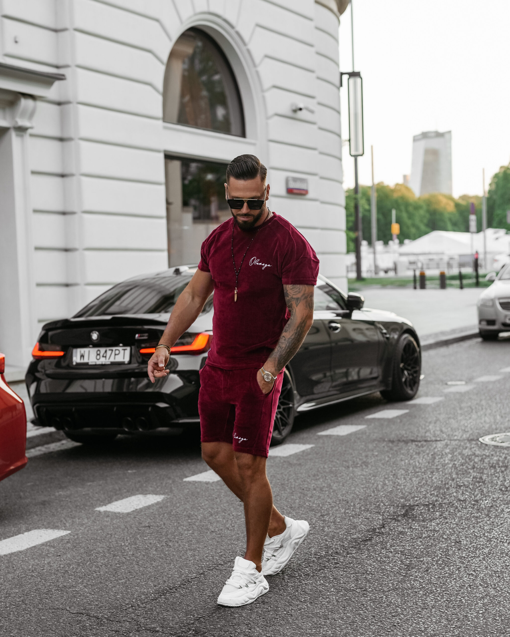 komplet NIGHT THREAD356 Komplet męski NIGHT THREAD 2025 Bordowy