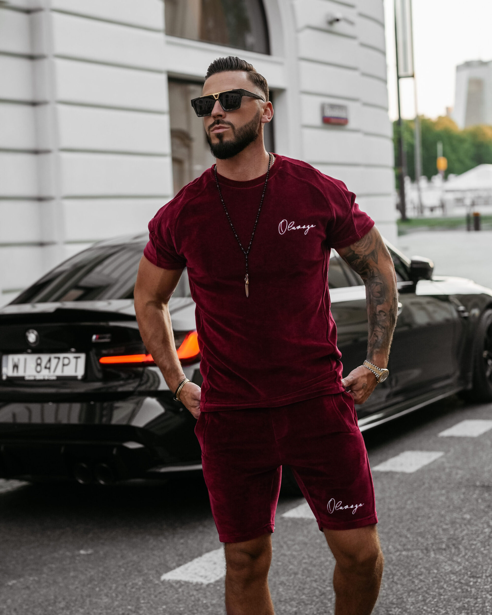 komplet NIGHT THREAD357 Komplet męski NIGHT THREAD 2025 Bordowy