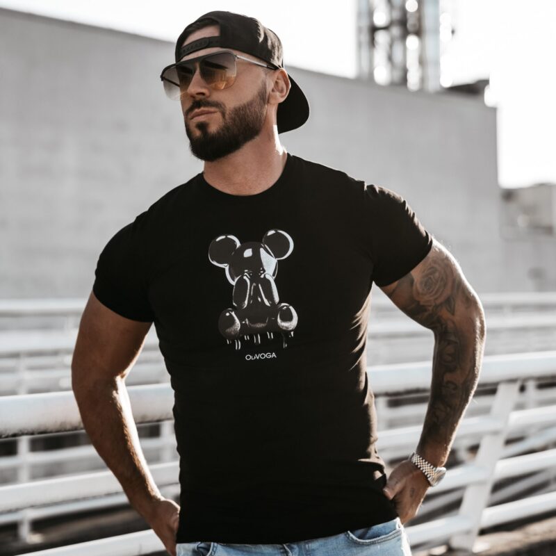 T-Shirt męski CAVE 2025 Czarny