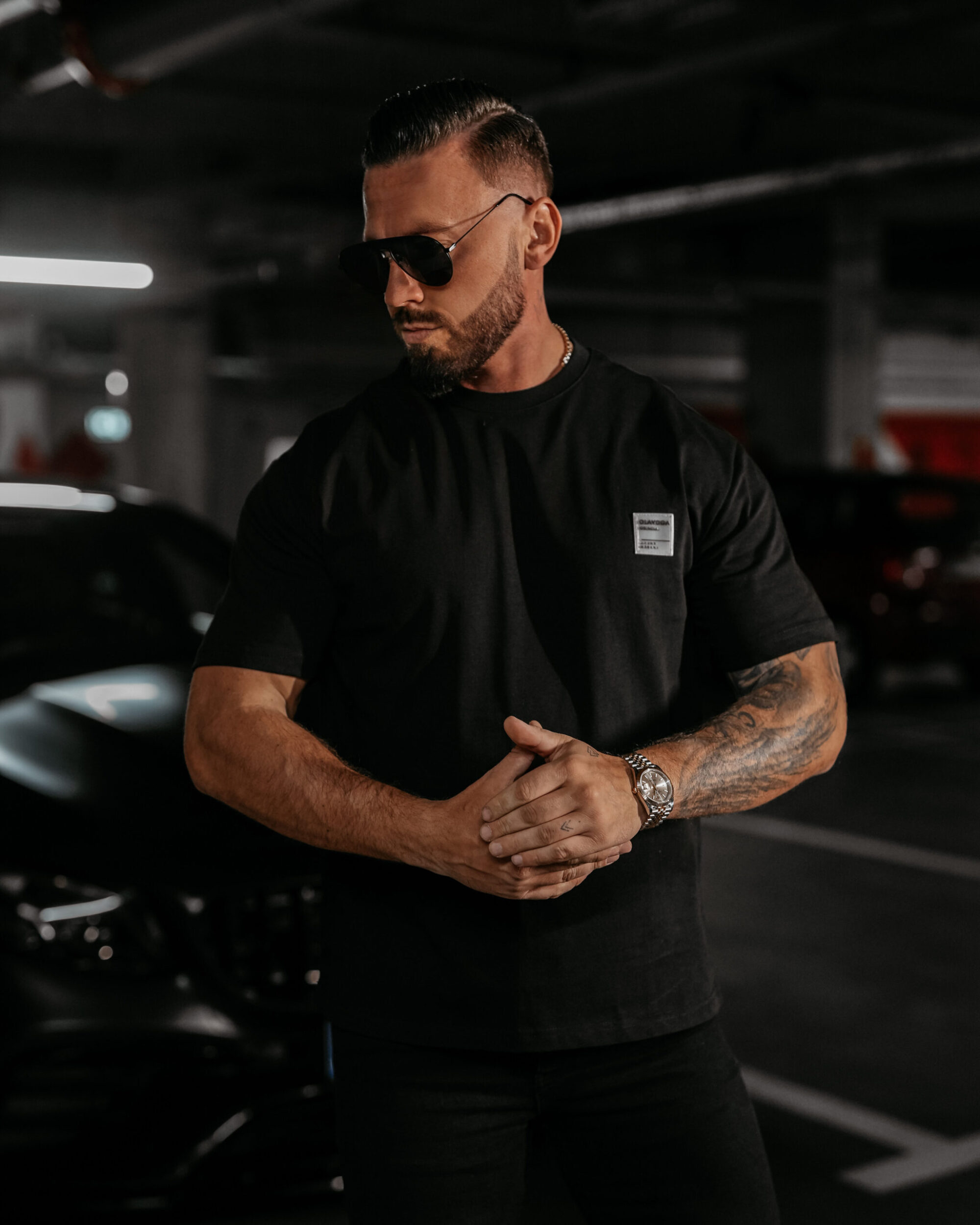 T-Shirt męski LANDO 2025 Czarny