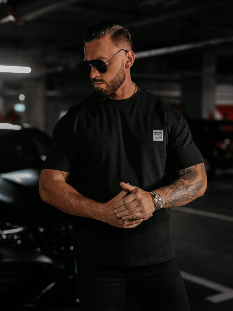 T-Shirt męski LANDO 2025 Czarny