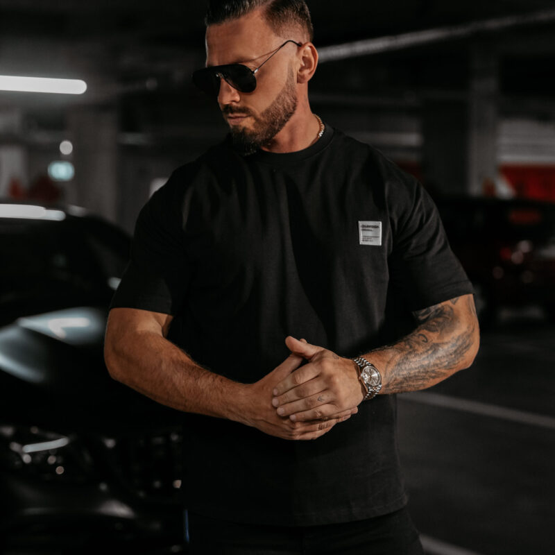 T-Shirt męski LANDO 2025 Czarny