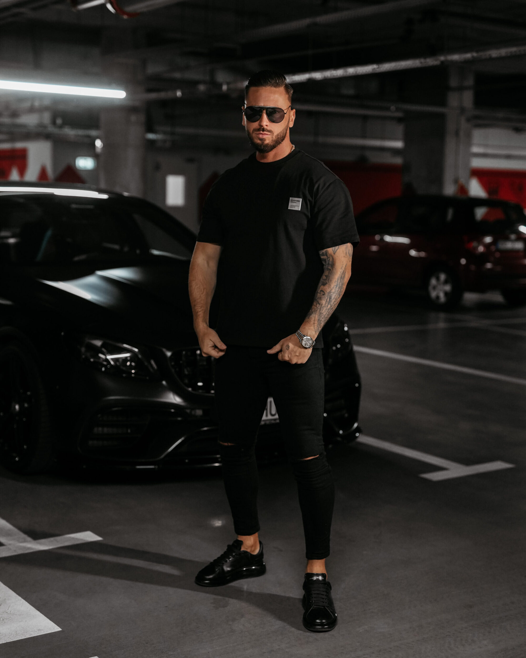 T-Shirt męski LANDO 2025 Czarny