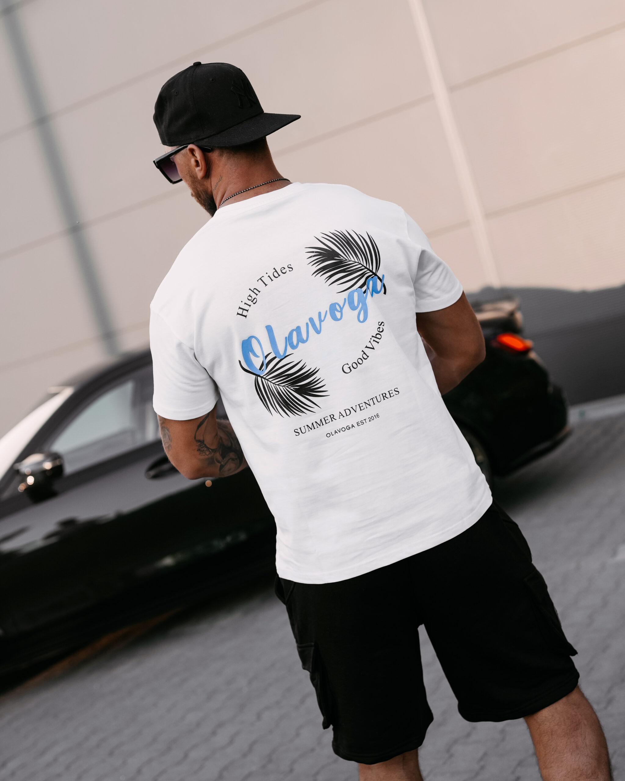 T-shirt męski PALM WAVE 2025 Ecru