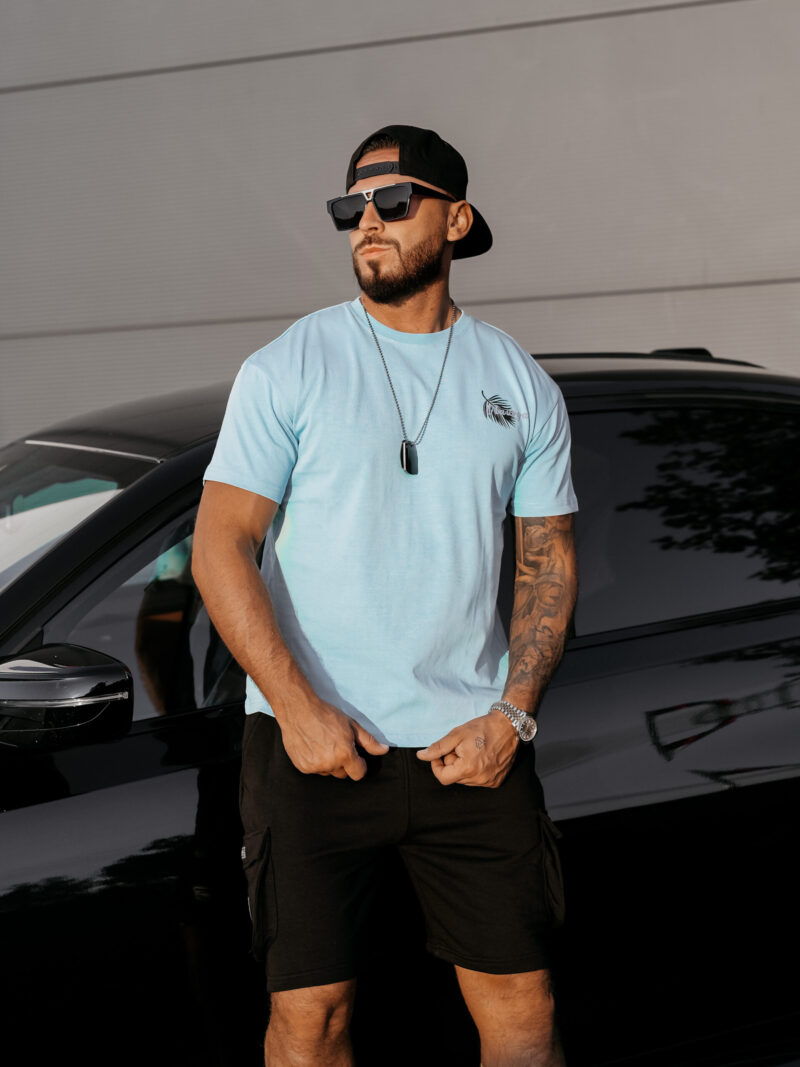 T-shirt męski PALM WAVE 2025 Niebieski