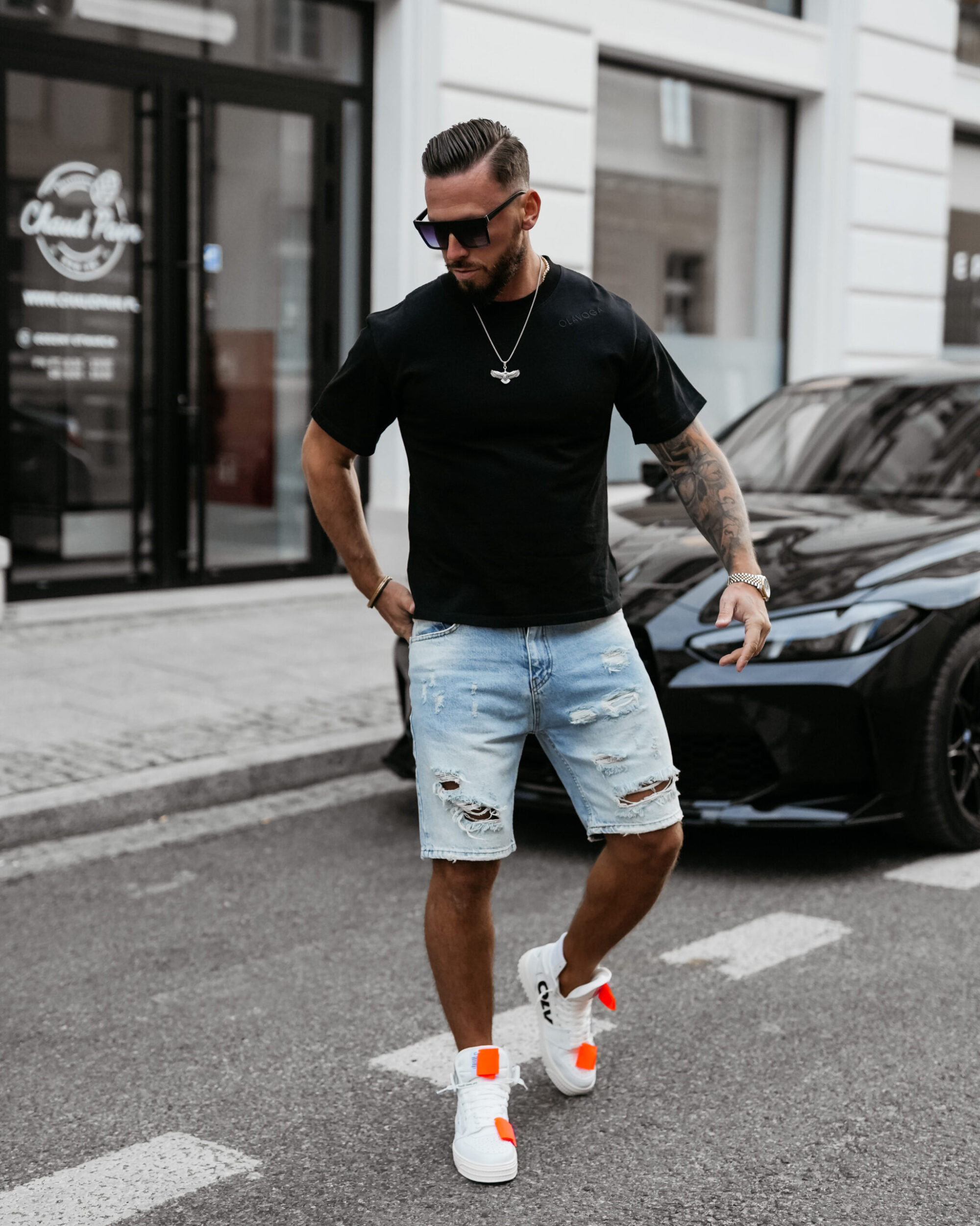 T-Shirt męski SHADOW LUXE  2025 Czarny