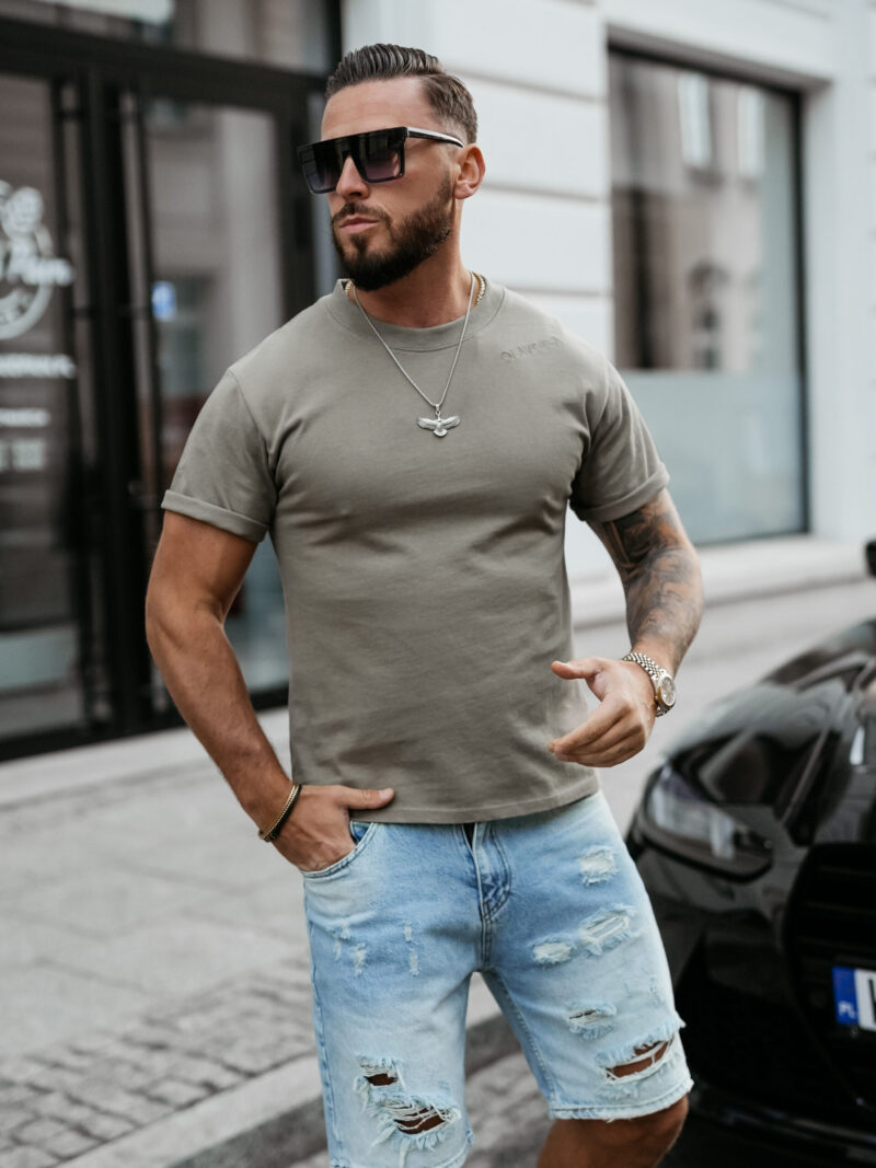 T-Shirt męski SHADOW LUXE  2025 Khaki