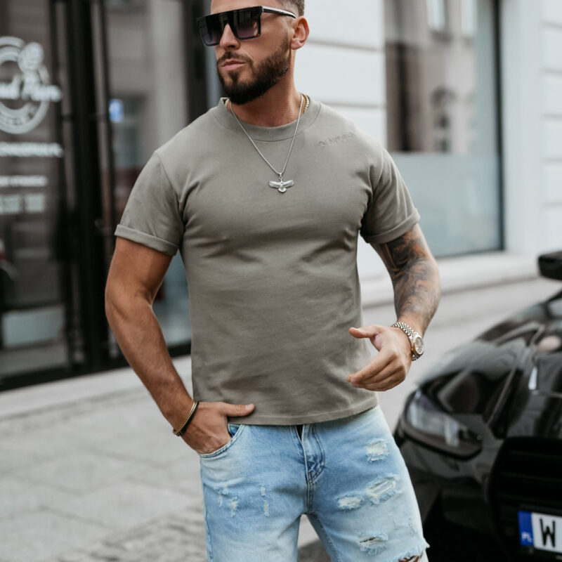 T-Shirt męski SHADOW LUXE  2025 Khaki
