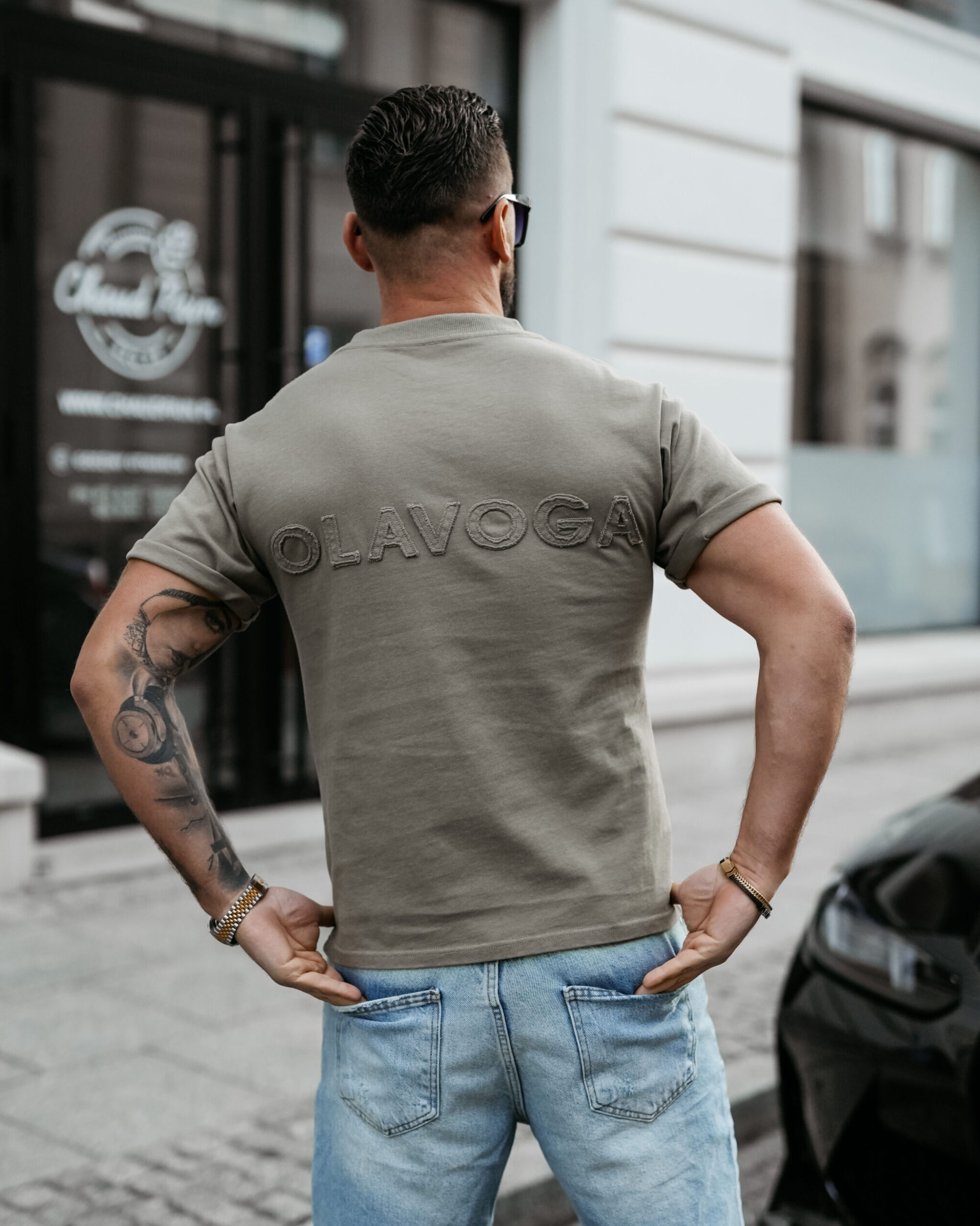 T-Shirt męski SHADOW LUXE  2025 Khaki