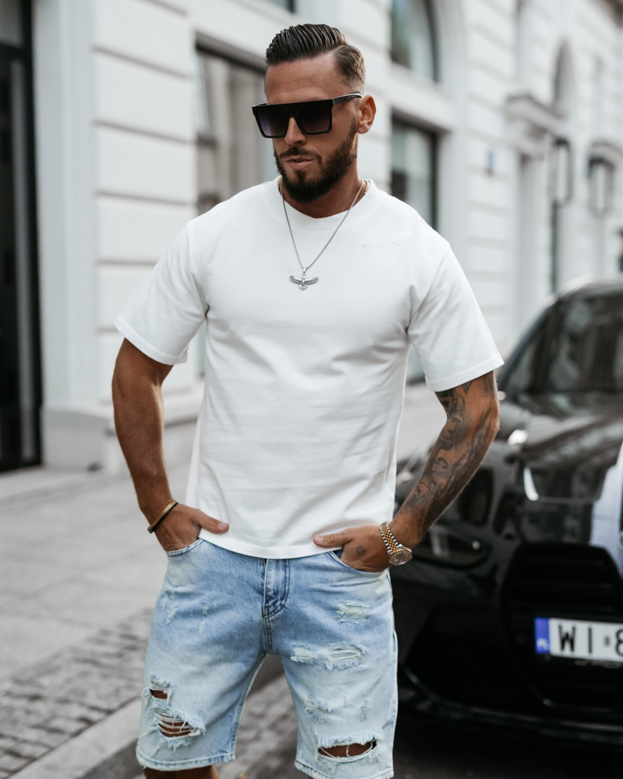 T-Shirt męski SHADOW LUXE  2025 Ecru