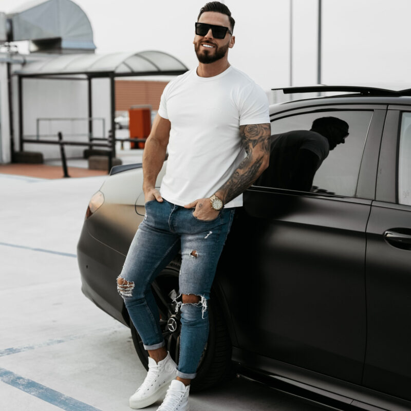 T-Shirt męski SWEET PEONY 2025 Ecru