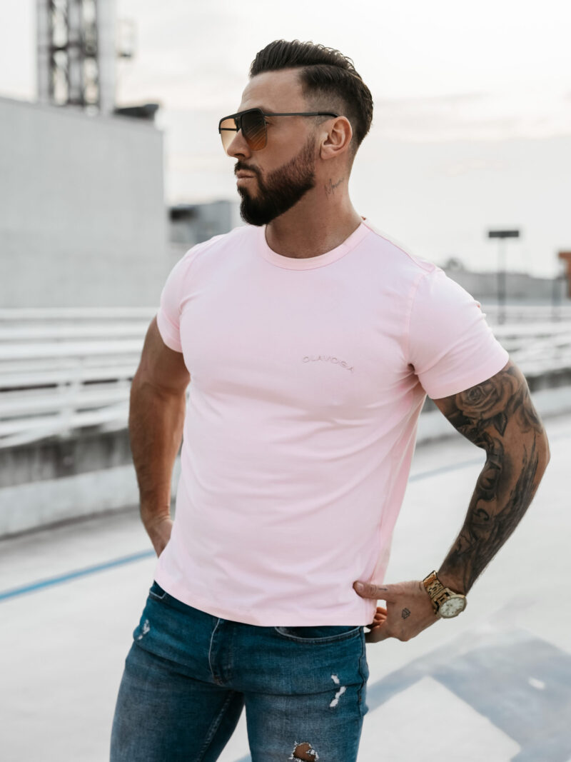 T-Shirt męski SWEET PEONY 2025 Pudrowy róż