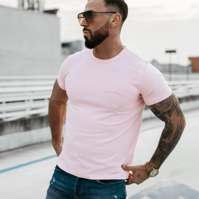 T-Shirt męski SWEET PEONY 2025 Pudrowy róż