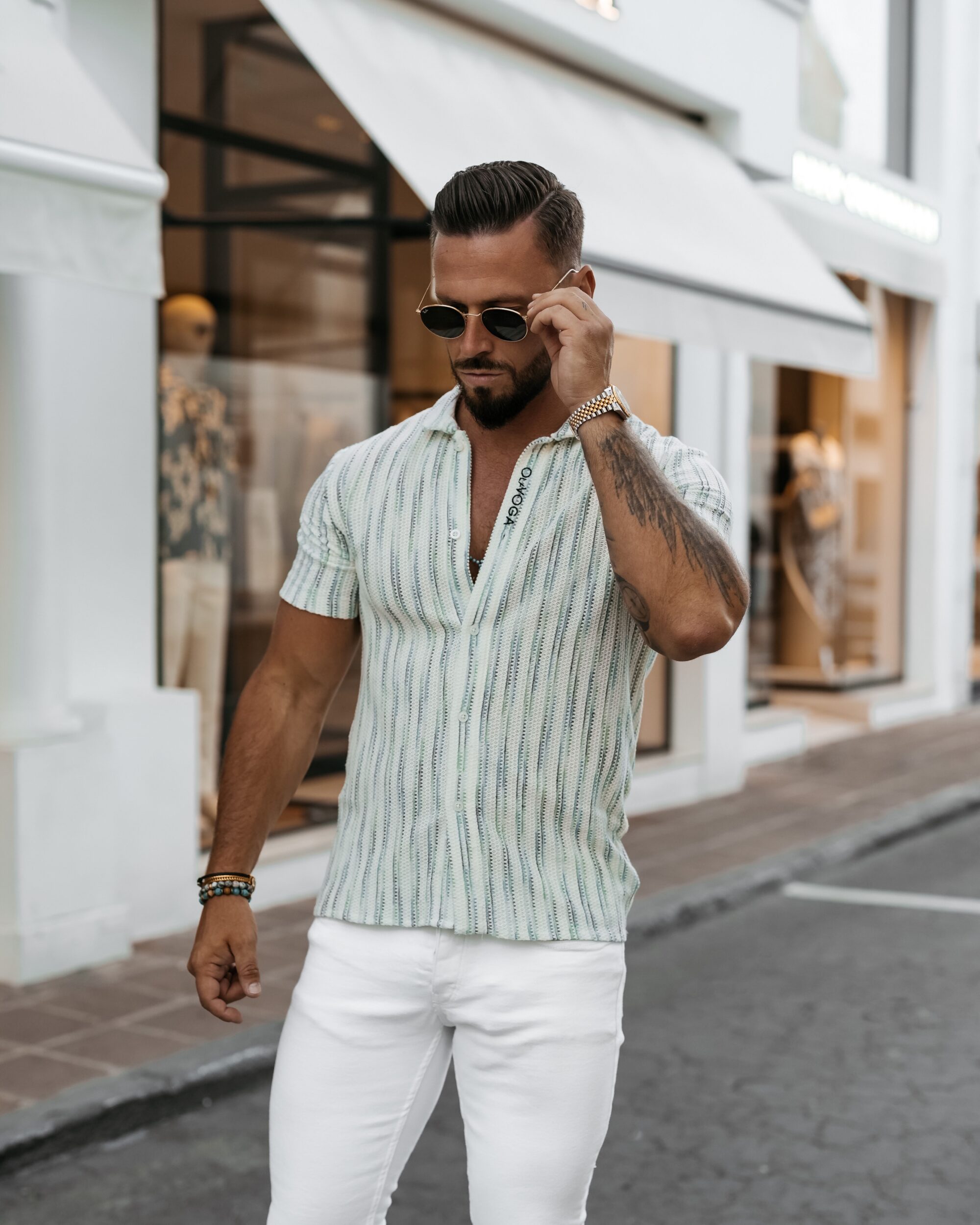 Koszula męska PORDE 2025 Zielona