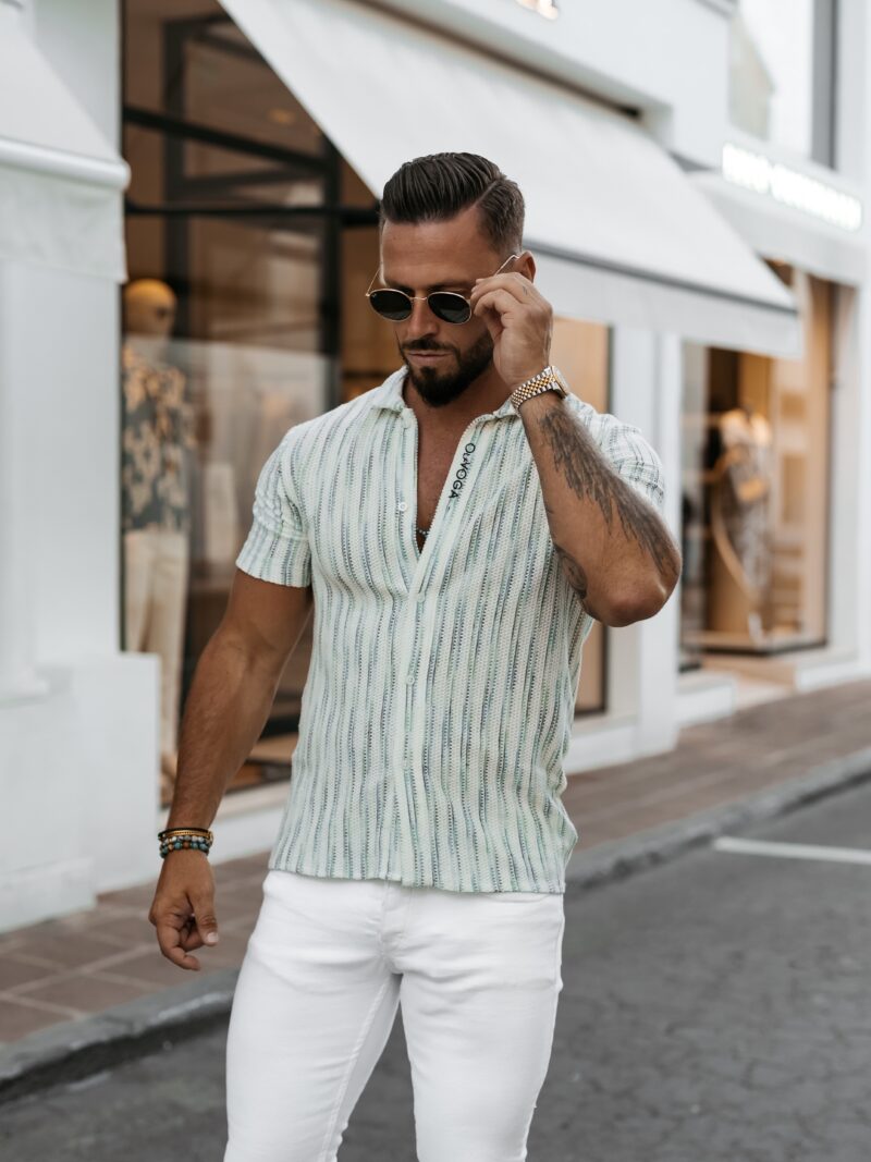 Koszula męska PORDE 2025 Zielona