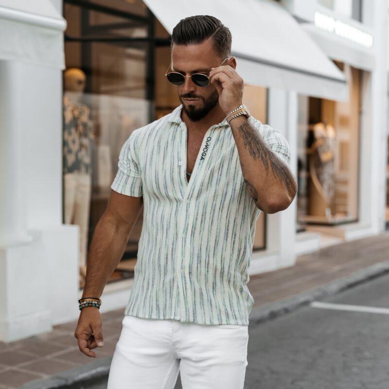 Koszula męska PORDE 2025 Zielona