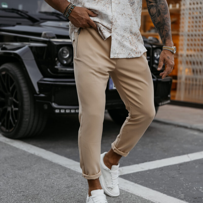 spodnie WESTON 654 Spodnie męskie WESTON 2025 Beżowe