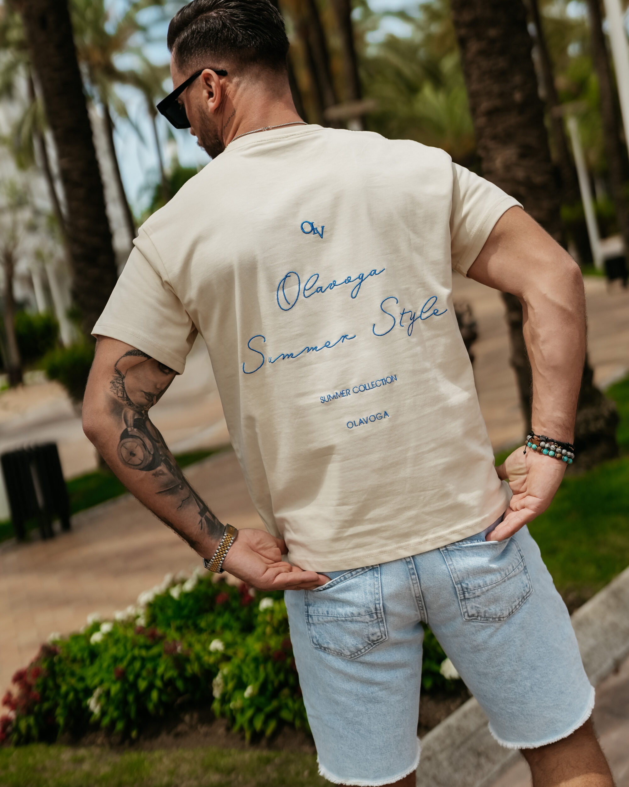 t-shirt BLUE HARMONY 825 T-shirt męski BLUE HARMONY 2025 Beżowy