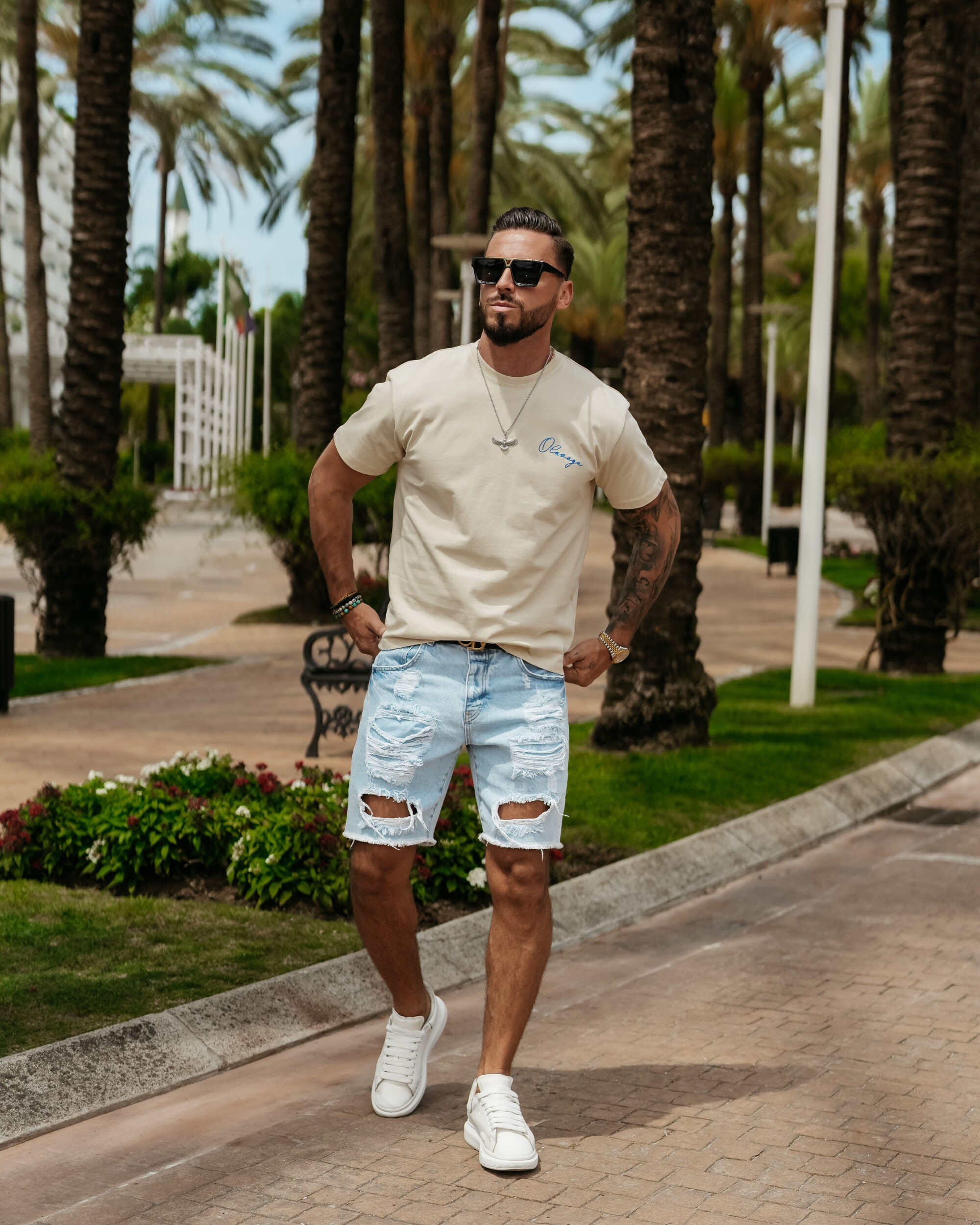 t-shirt BLUE HARMONY 826 T-shirt męski BLUE HARMONY 2025 Beżowy