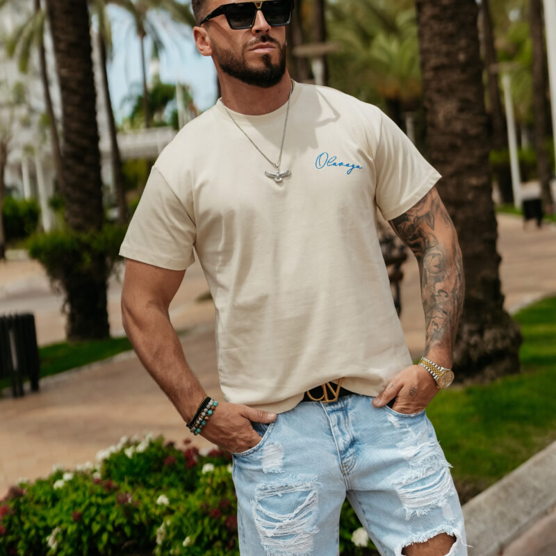 t-shirt BLUE HARMONY 827 T-shirt męski BLUE HARMONY 2025 Beżowy