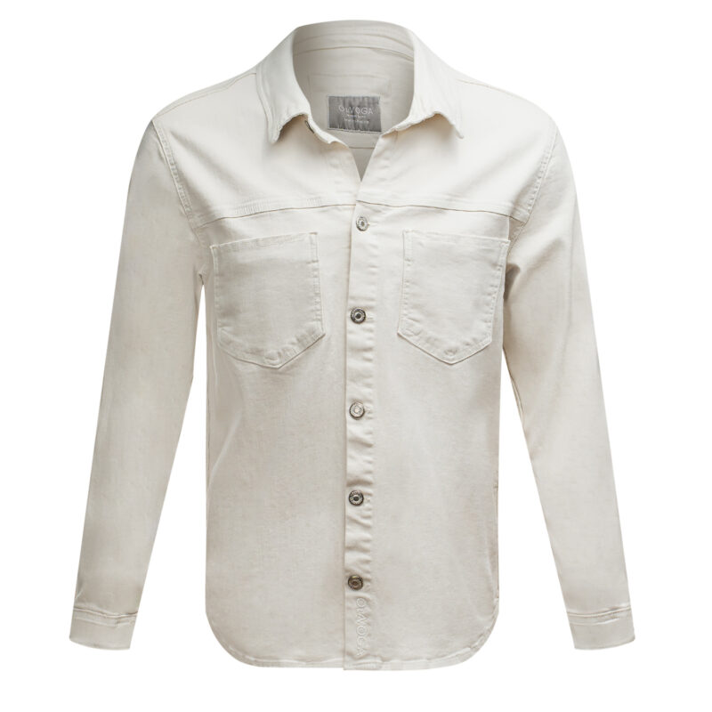 GIACCA light beige Koszula męska GIACCA 2025 Jasny Beż