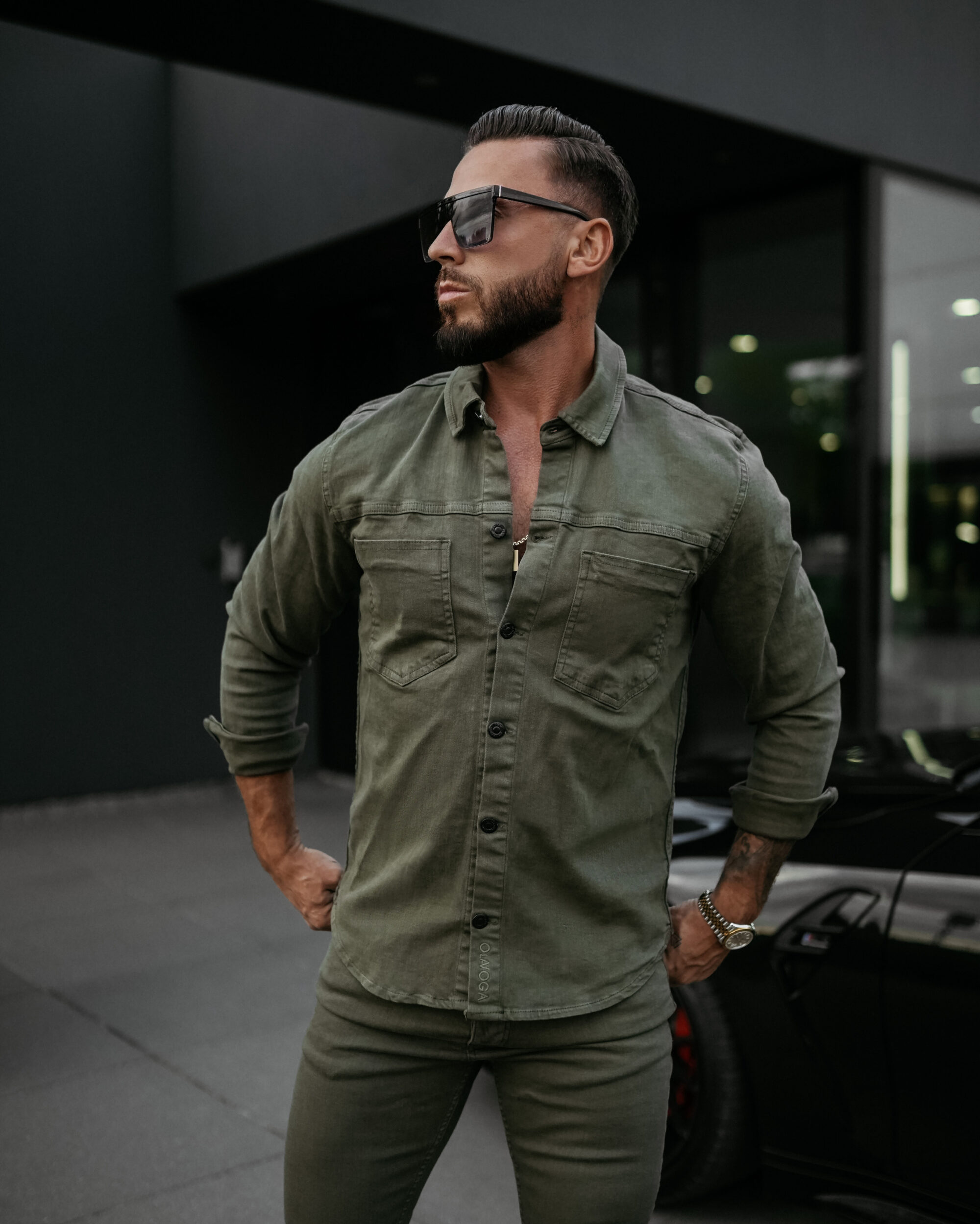 Koszula męska GIACCA 2025 Khaki