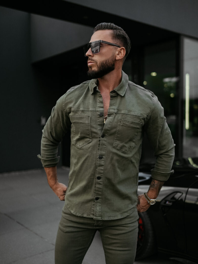 Koszula męska GIACCA 2025 Khaki