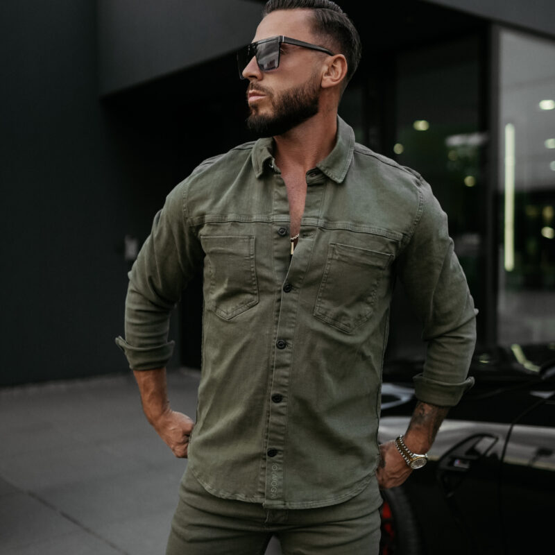 Koszula męska GIACCA 2025 Khaki