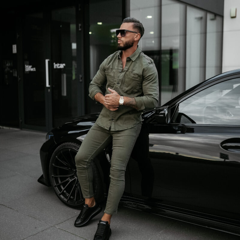 Koszula męska GIACCA 2025 Khaki