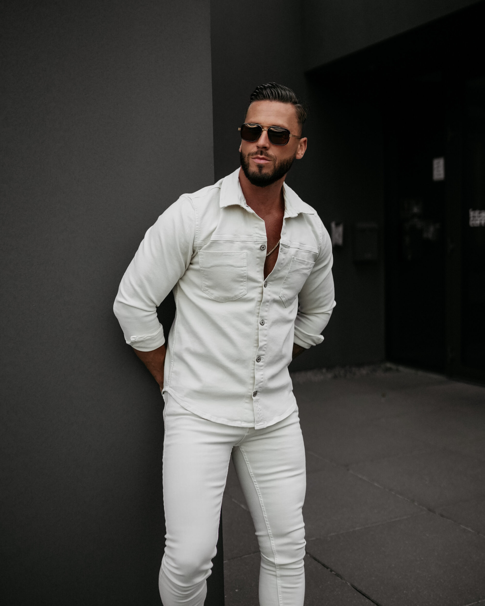 koszula GIACCA 580 Koszula męska GIACCA 2025 Jasny Beż