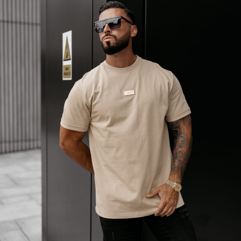 T-shirt męski GOLDEN 2025 Beżowy