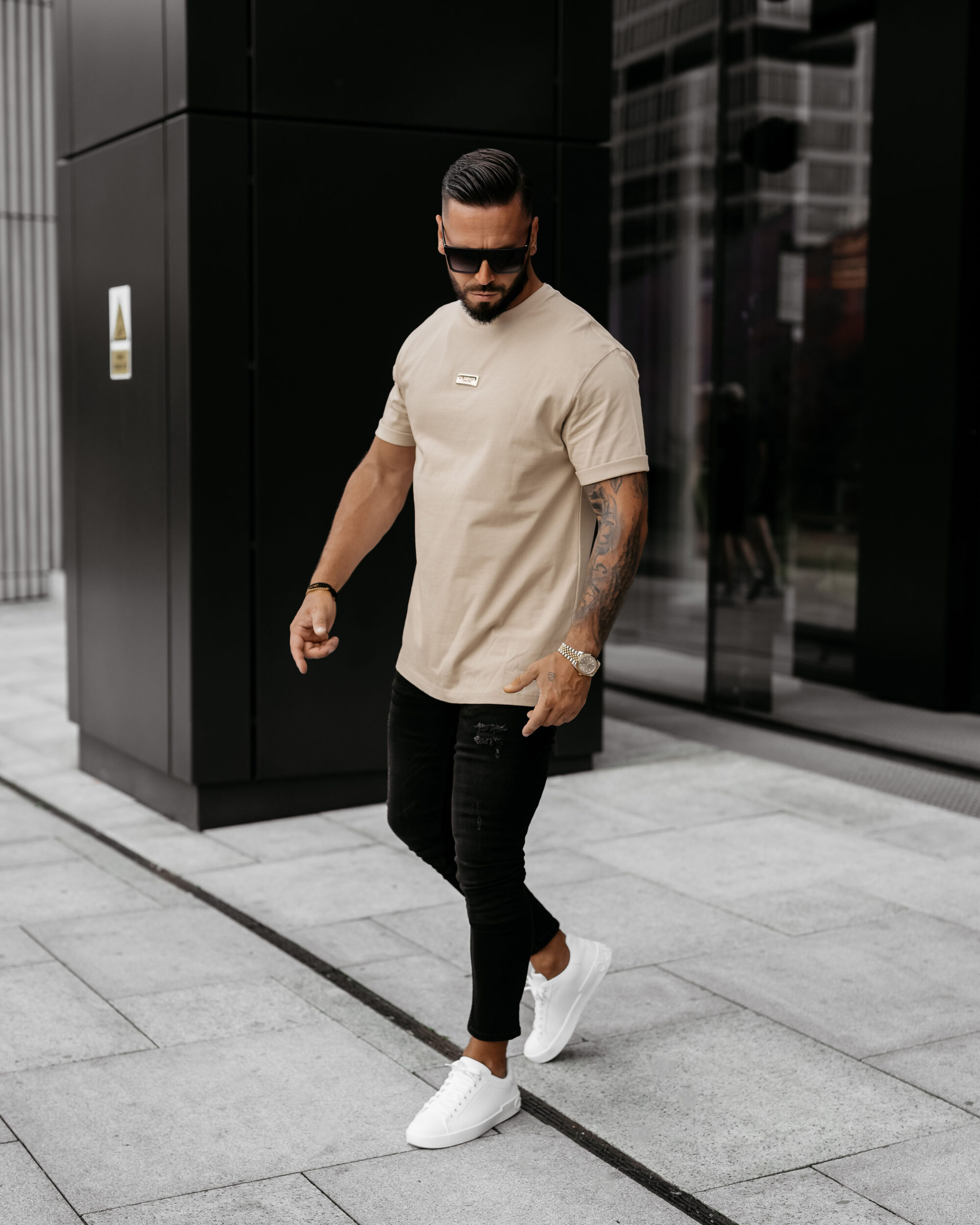 T-shirt męski GOLDEN 2025 Beżowy