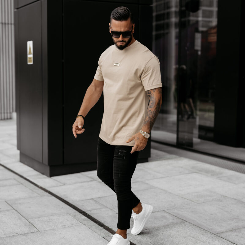 T-shirt męski GOLDEN 2025 Beżowy