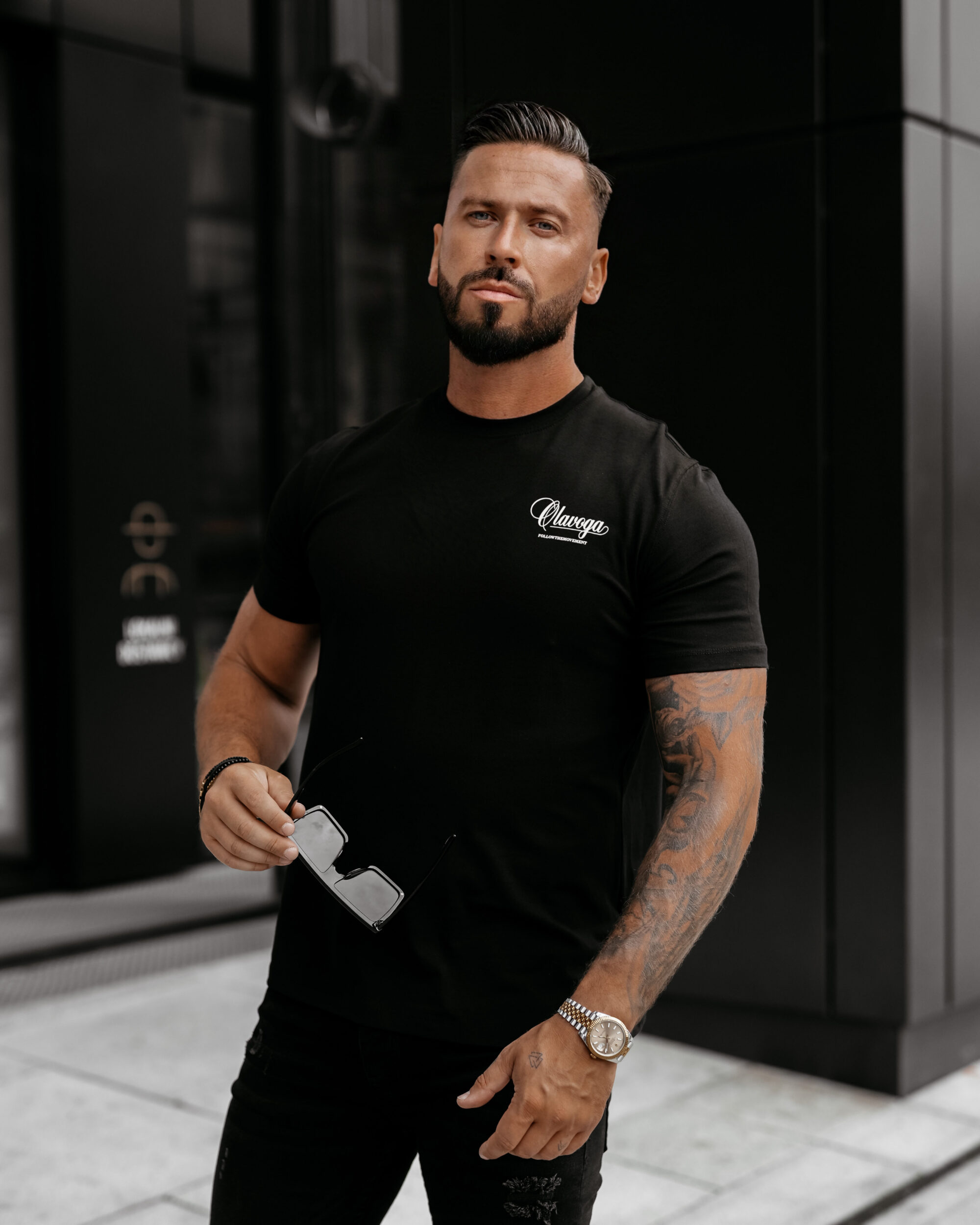 t-shirt SORO 889 T-shirt męski SORO 2025 Czarny