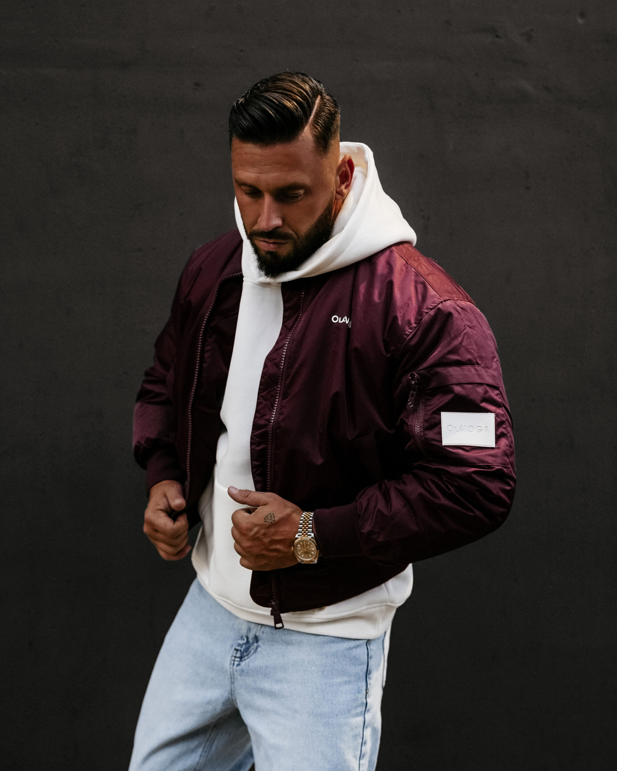 Kurtka męska WOOLY 2025 Burgundowa