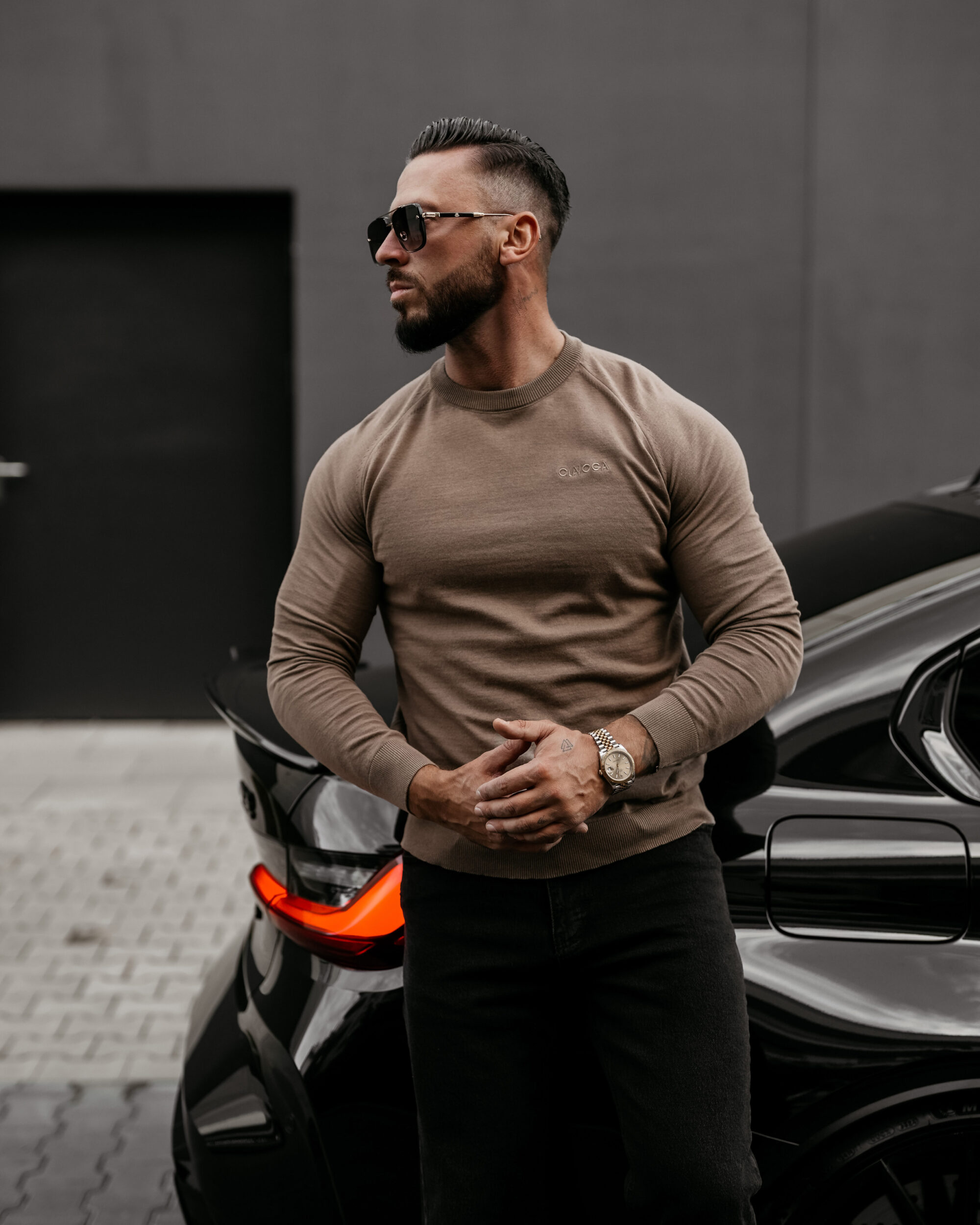 Sweter męski MEW 2025 Ciemny beż