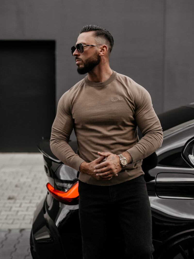 Sweter męski MEW 2025 Ciemny beż