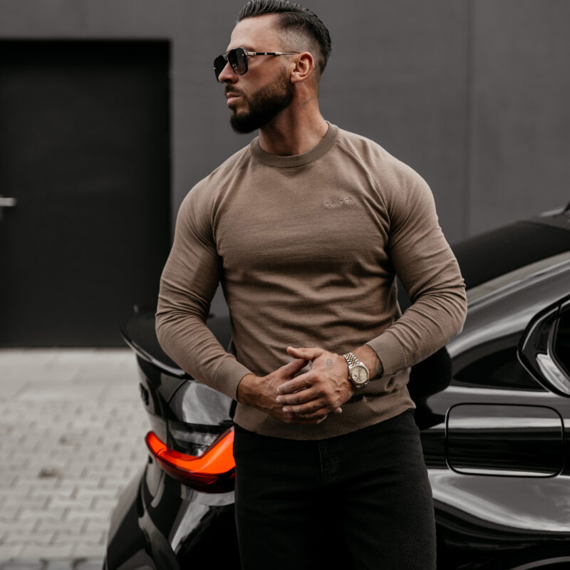 Sweter męski MEW 2025 Ciemny beż