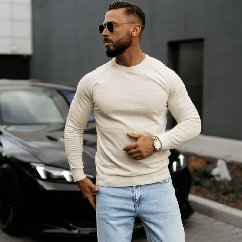 sweter MEW 502 Sweter męski MEW 2025 Ecru