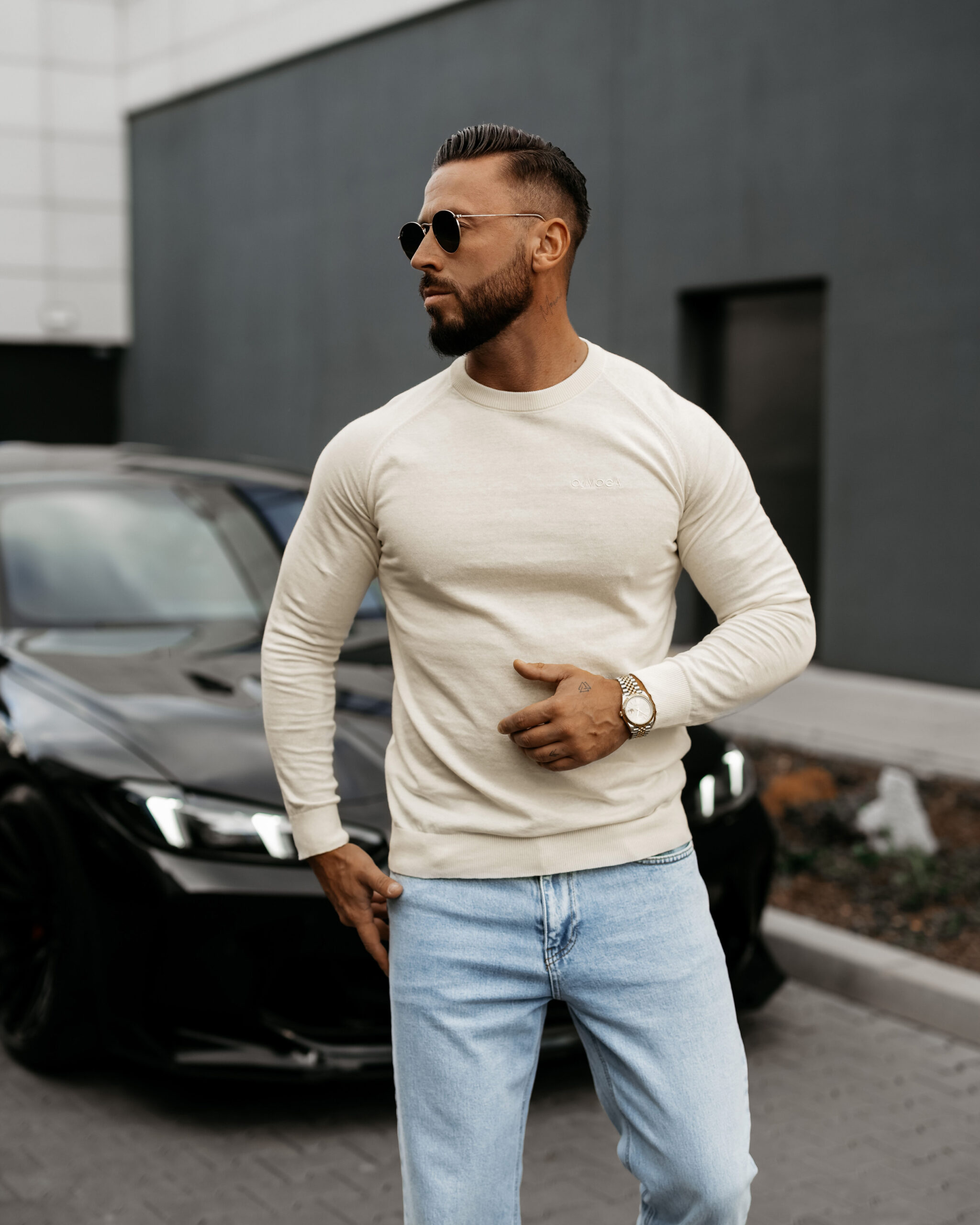 sweter MEW 502 Sweter męski MEW 2025 Ecru