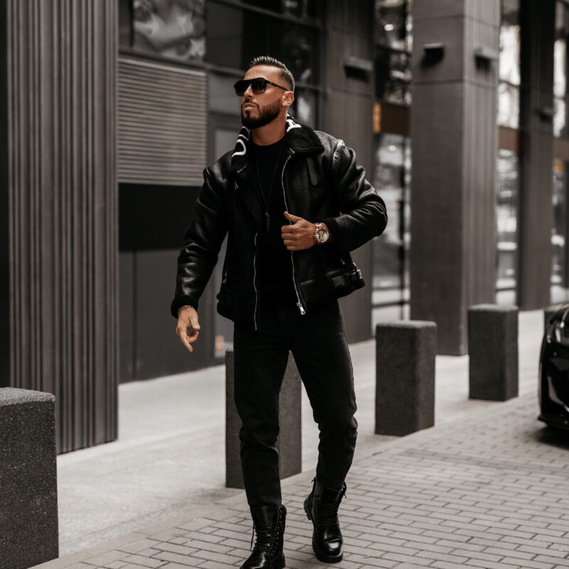 Spodnie męskie DEMAN 2025 Czarne