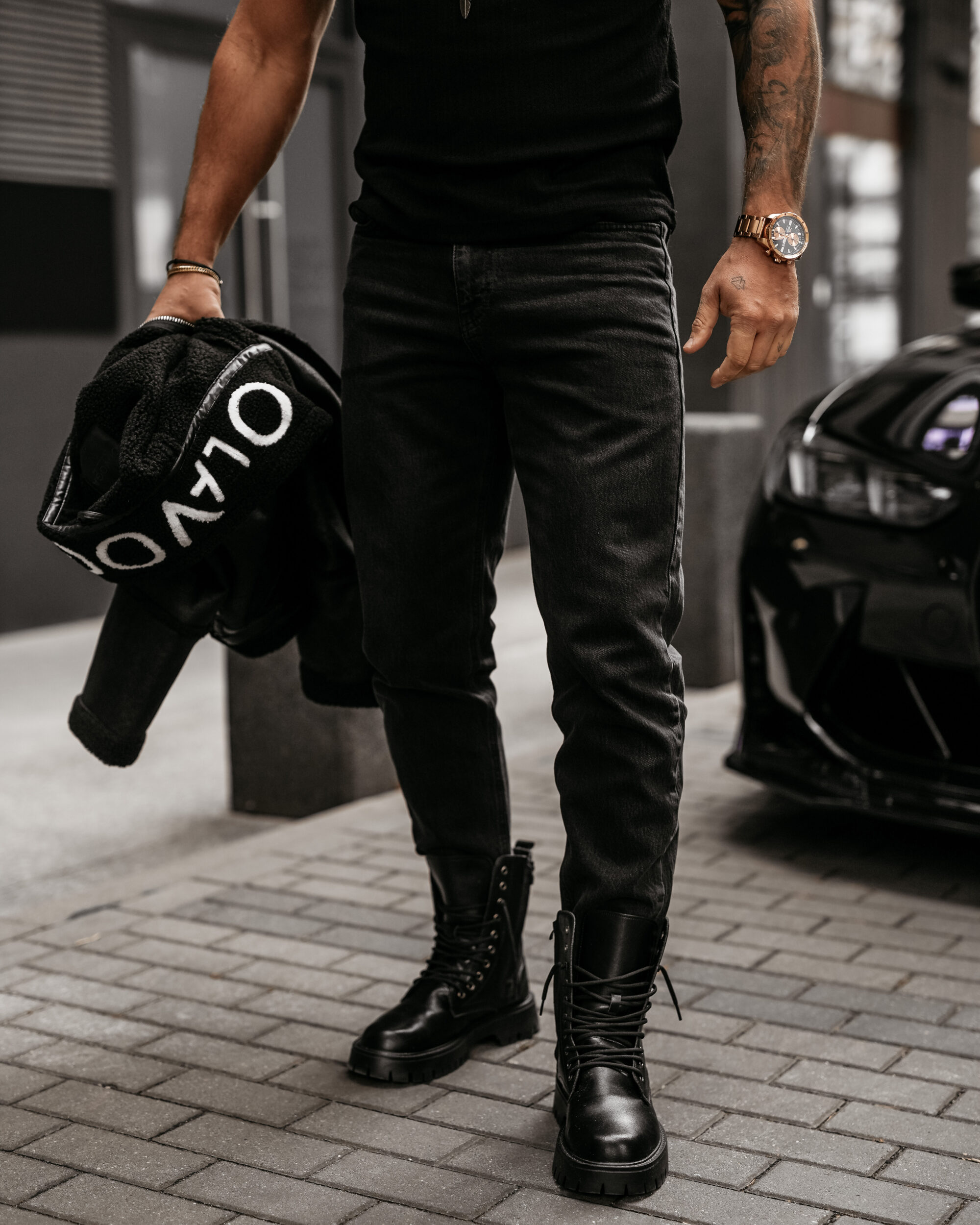 Spodnie męskie DEMAN 2025 Czarne