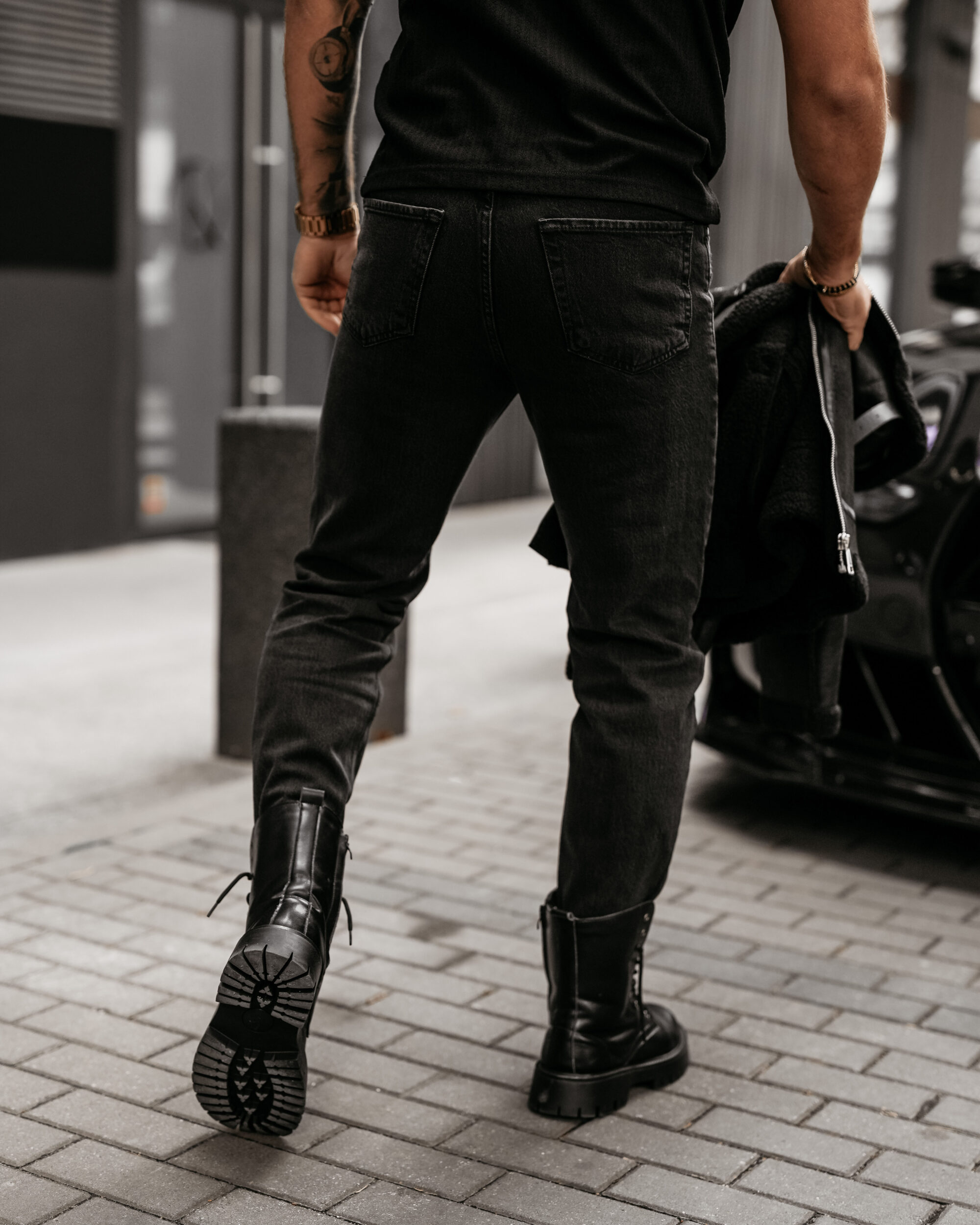 Spodnie męskie DEMAN 2025 Czarne