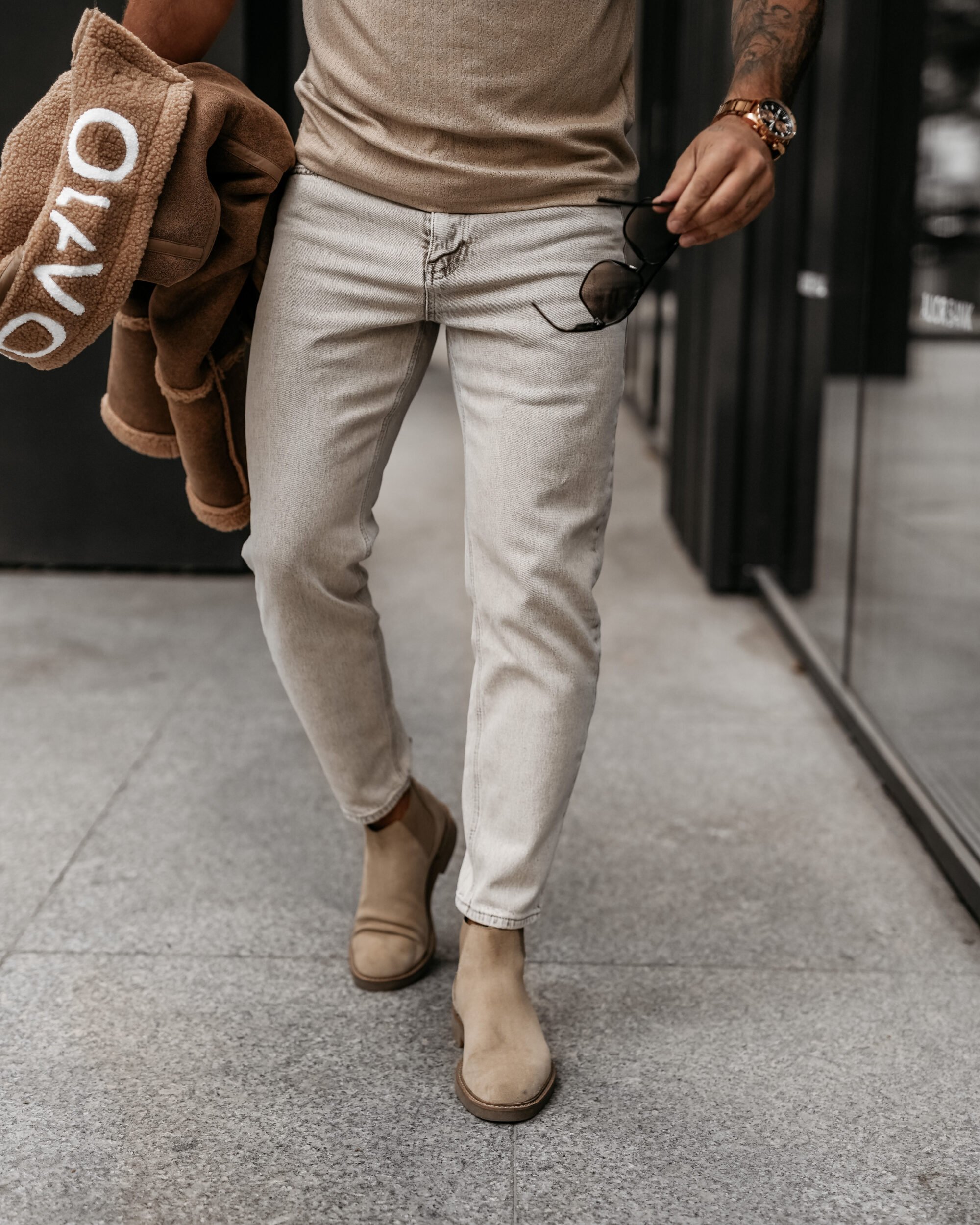 Spodnie męskie DEMAN 2025 Beżowe