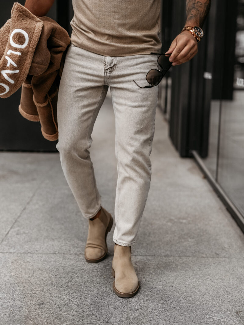 Spodnie męskie DEMAN 2025 Beżowe