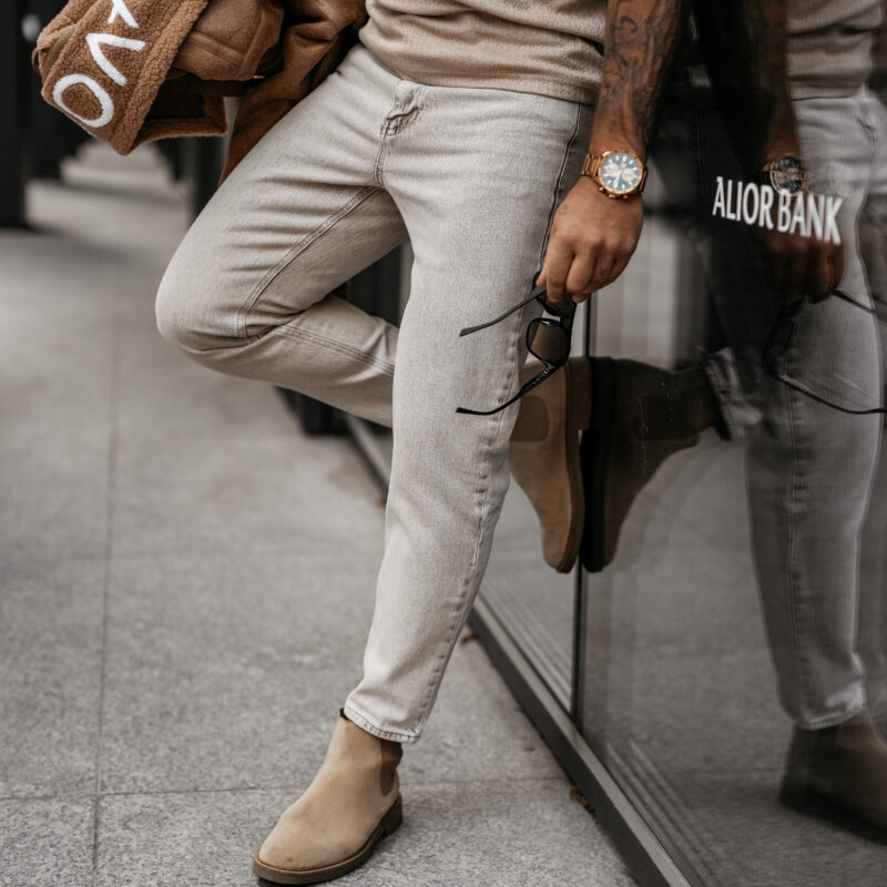 Spodnie męskie DEMAN 2025 Beżowe