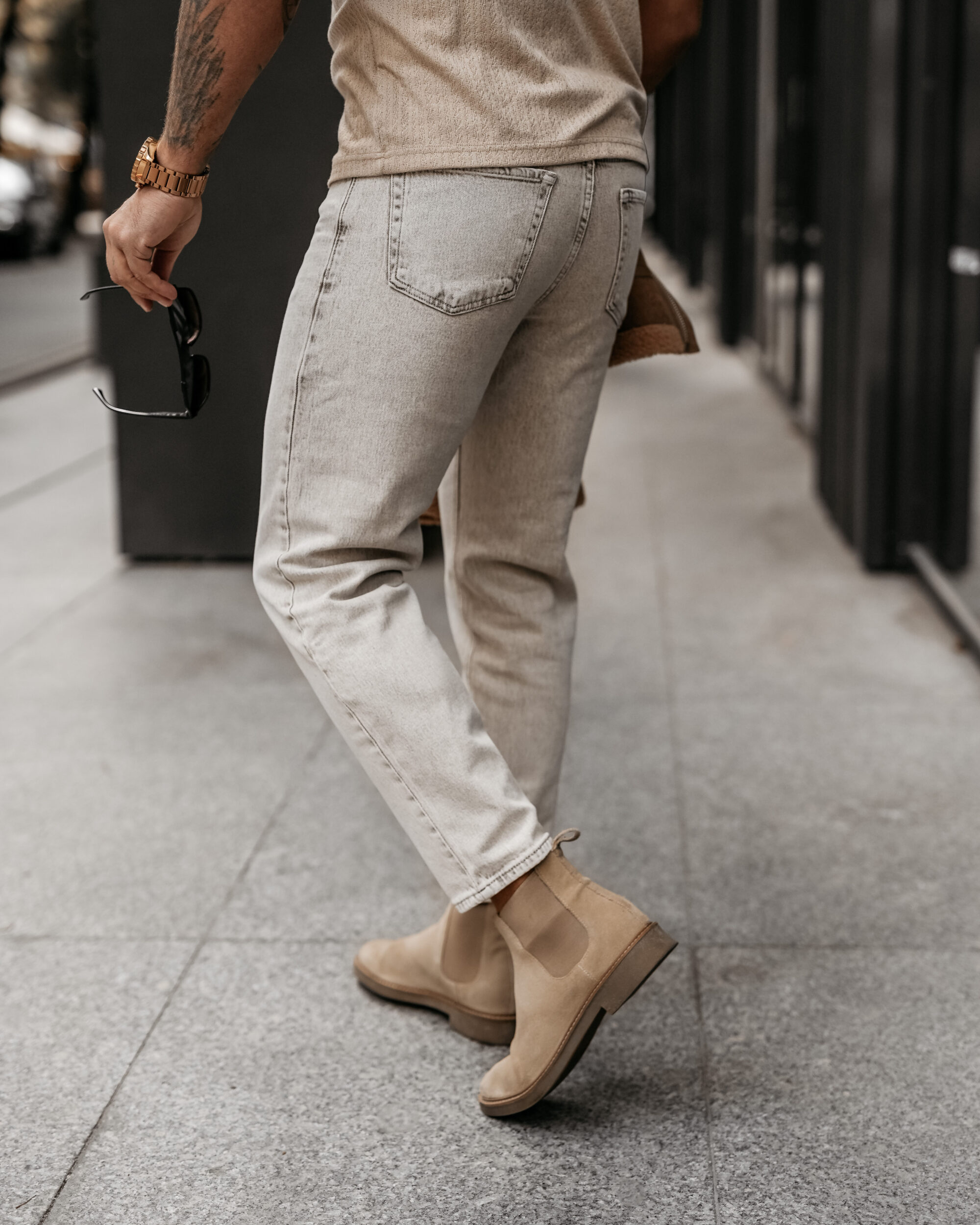 Spodnie męskie DEMAN 2025 Beżowe