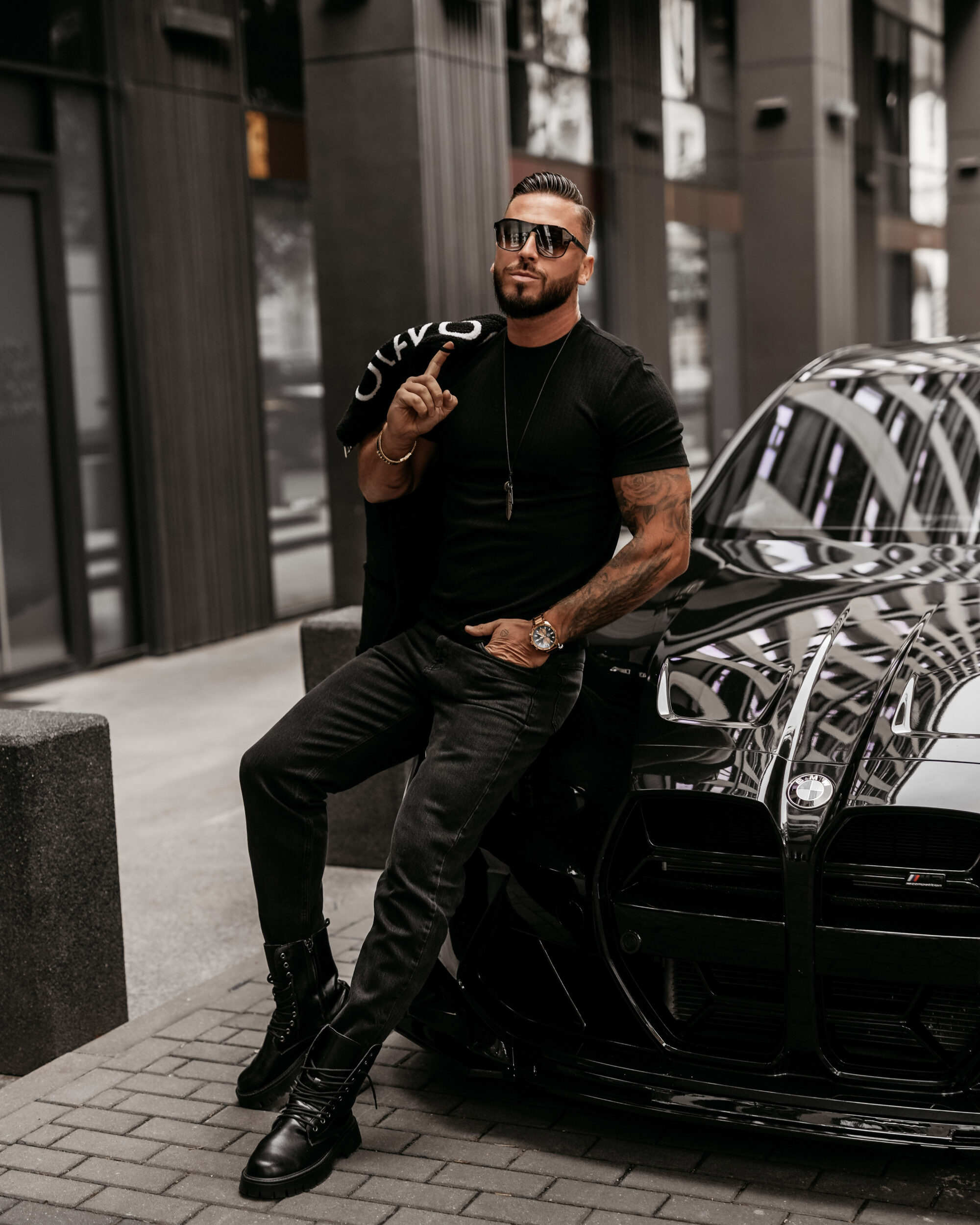 Spodnie męskie DEMAN 2025 Czarne